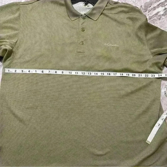 Columbia PFG Shirt Mens Large Short Sleeve Polo Vented Green Outdoor Fishing - Picture 11 of 13